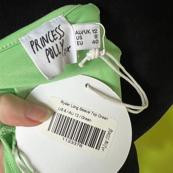 Princess Polly Women’s Green Ryder Long Sleeve Crop Top US 8 Medium NWT - Picture 7 of 7